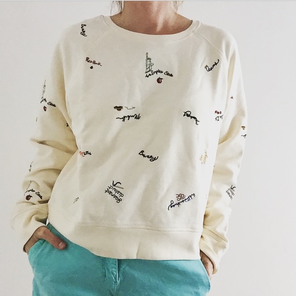 New Madewell Embroidered Shrunken Sweatshirt - Picture 2 of 7